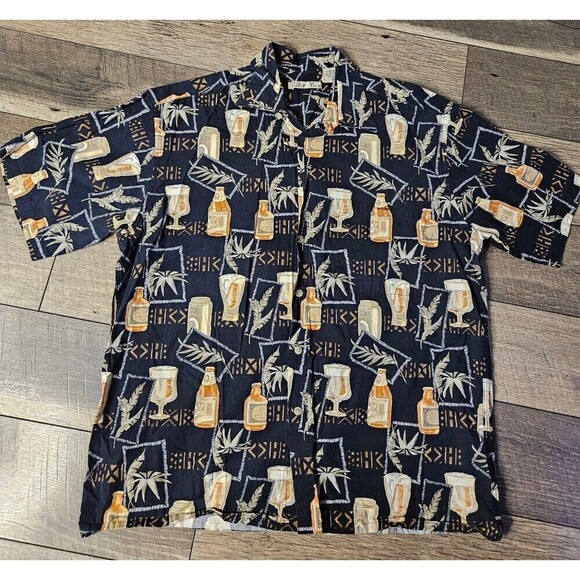 Batik Bay Hawaiian Shirt Beer Button Up Size L - Picture 2 of 8